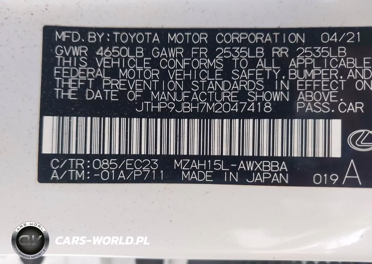 2021 Lexus Ux 250H VIN:JTHP9JBH7M2047418 - 9