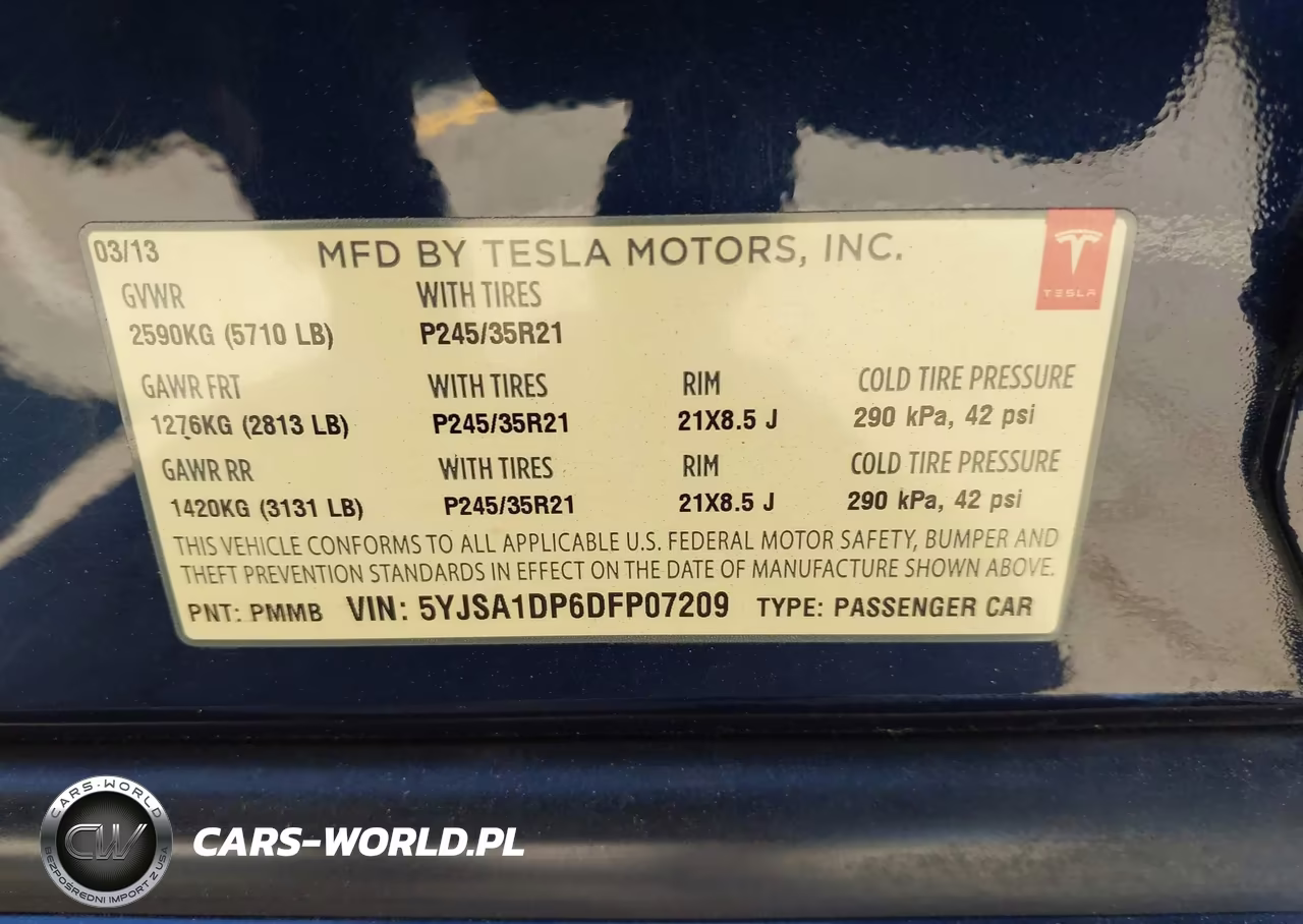 2013 Tesla Model S Performance VIN:5YJSA1DP6DFP07209 - 9