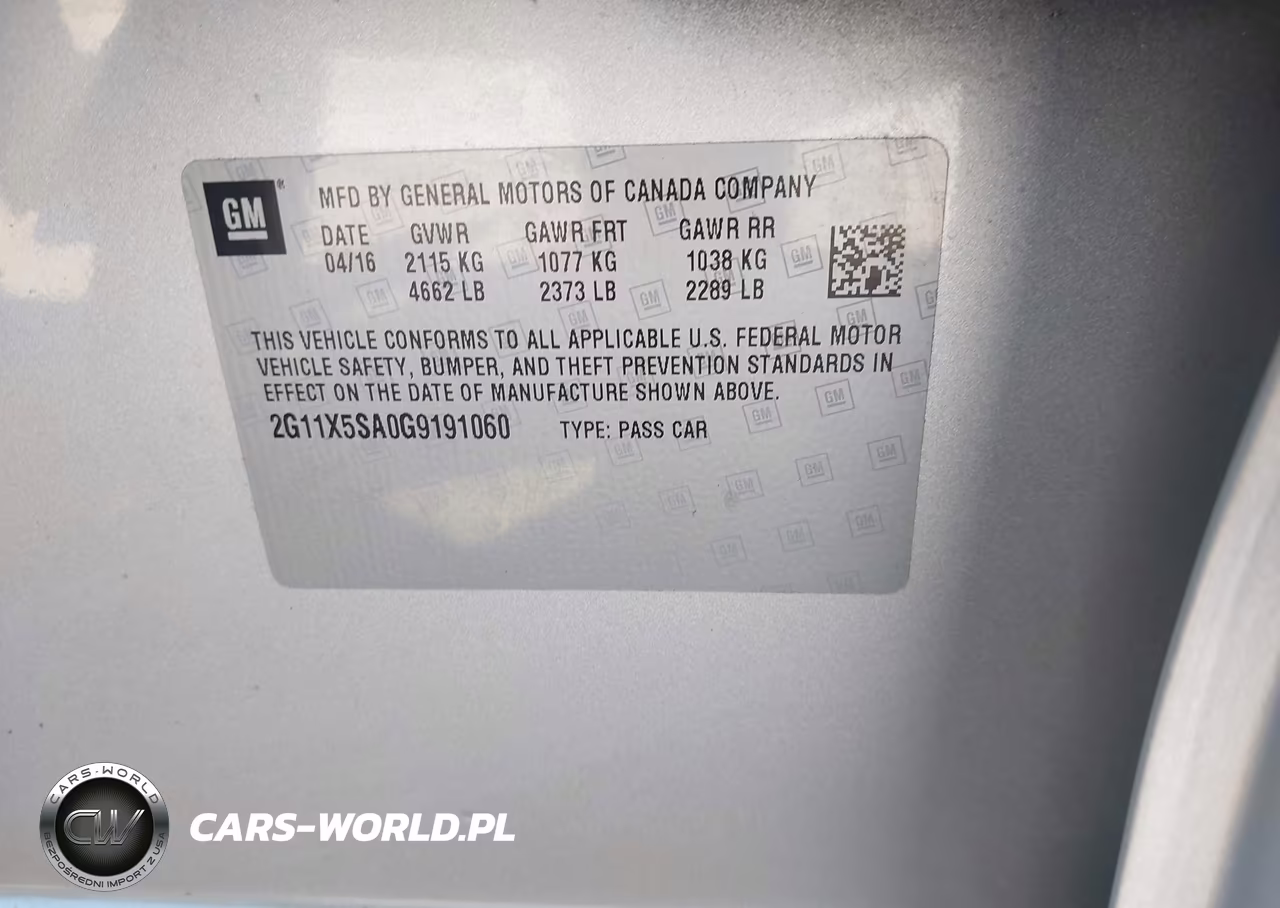 2016 Chevrolet Impala 1Fl VIN:2G11X5SA0G9191060 - 9