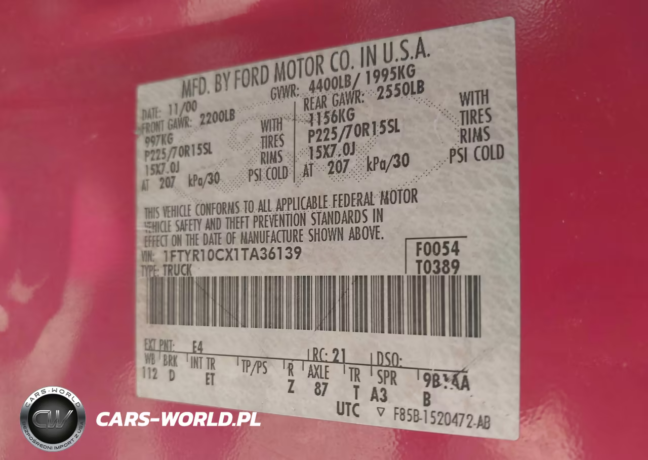 2001 Ford Ranger Xl-Xlt VIN:1FTYR10CX1TA36139 - 9