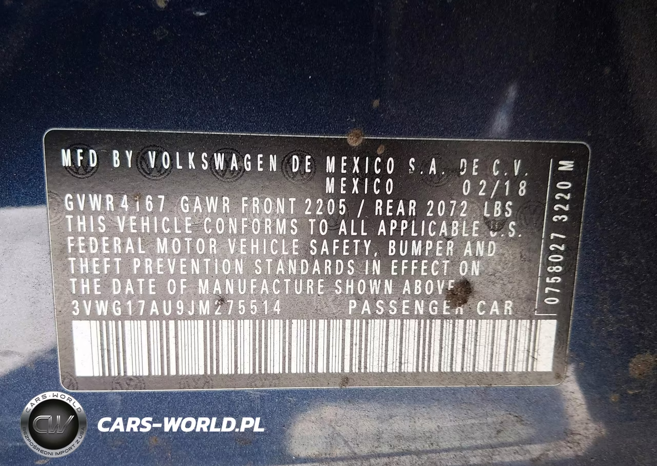 2018 Volkswagen Golf Tsi S-Tsi Se VIN:3VWG17AU9JM275514 - 9