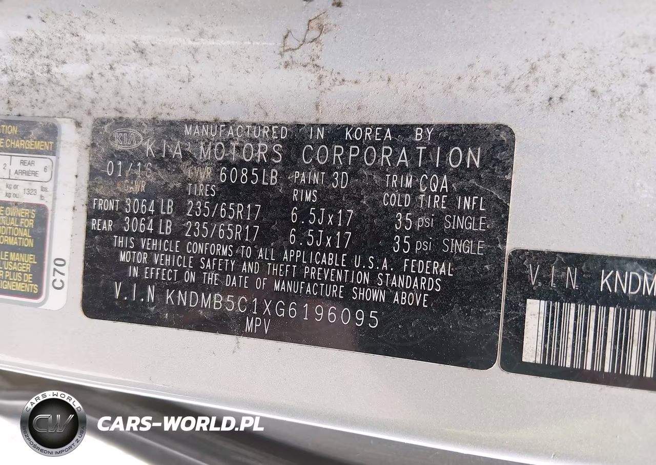 2016 Kia Sedona Lx VIN:KNDMB5C1XG6196095 - 9