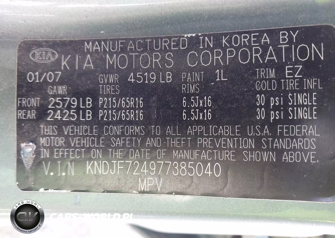 2007 Kia Sportage Lx VIN:KNDJF724977385040 - 9