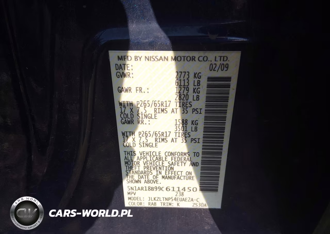 2009 Nissan Pathfinder Se VIN:5N1AR18B99C611450 - 9