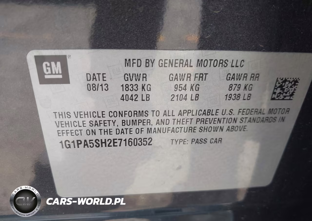 2014 Chevrolet Cruze Ls Auto VIN:1G1PA5SH2E7160352 - 9
