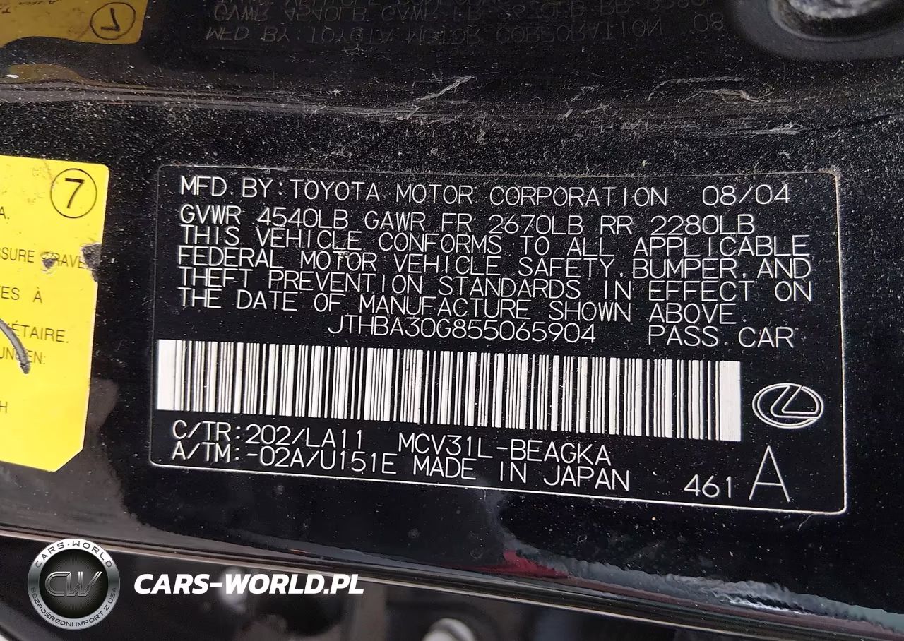 2005 Lexus Es 330 VIN:JTHBA30G855065904 - 8