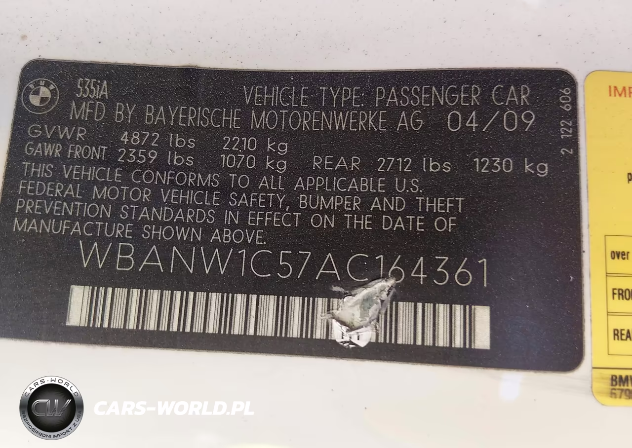 2010 BMW 535I VIN:WBANW1C57AC164361 - 9