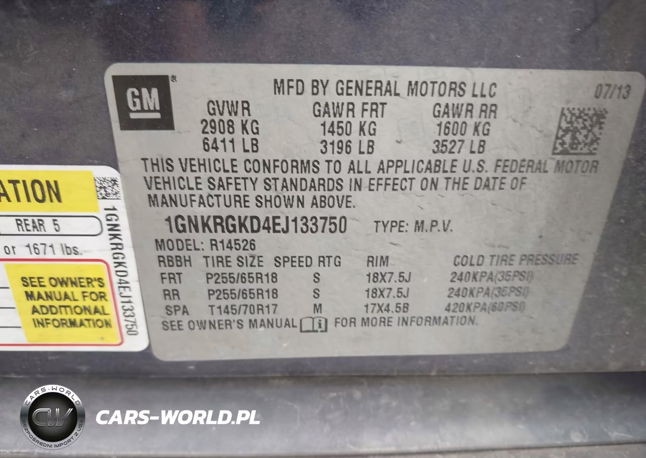 2014 Chevrolet Traverse 1Lt VIN:1GNKRGKD4EJ133750 - 9