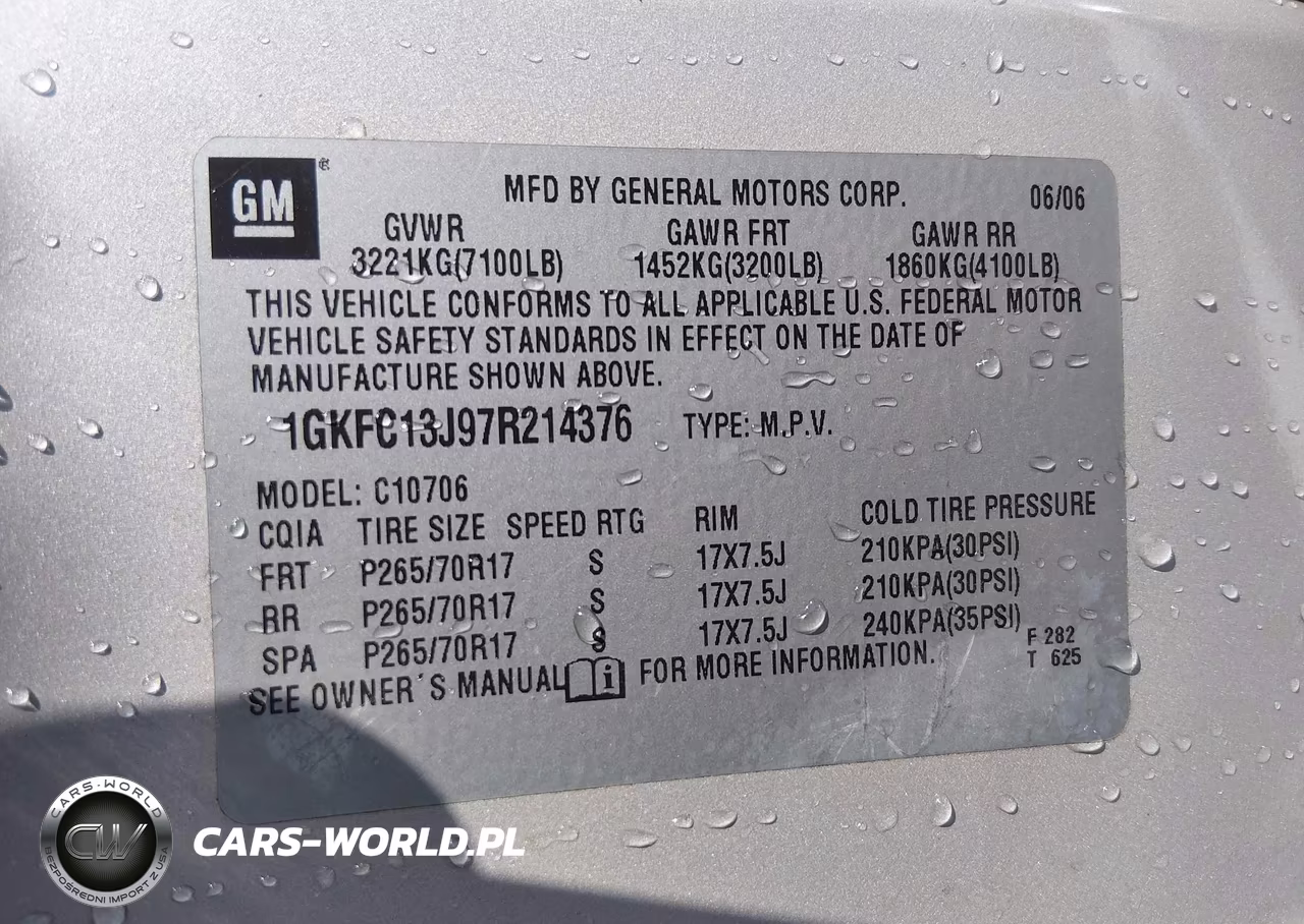 2007 GMC Yukon Commercial VIN:1GKFC13J97R214376 - 9