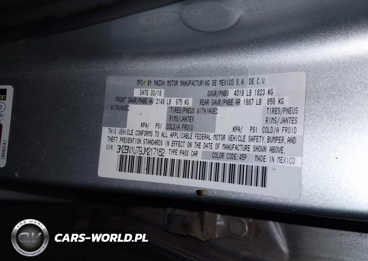 2018 Mazda Mazda3 Sport VIN:3MZBN1U79JM217162 - 9