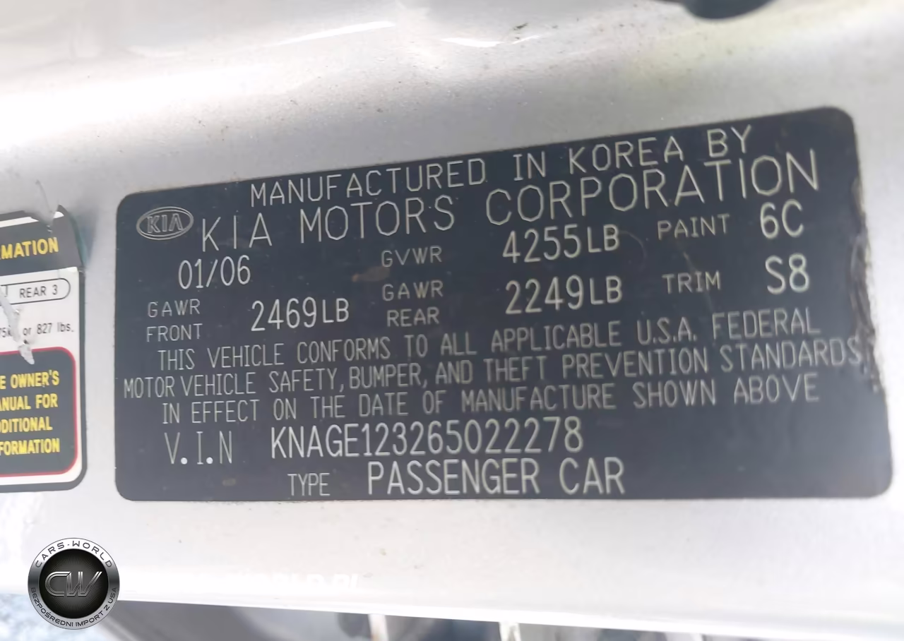 2006 Kia Optima Ex (New)-Lx (New) VIN:KNAGE123265022278 - 9