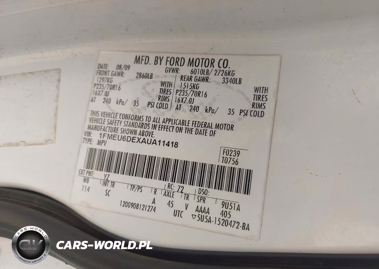 2010 Ford Explorer Xlt VIN:1FMEU6DEXAUA11418 - 9