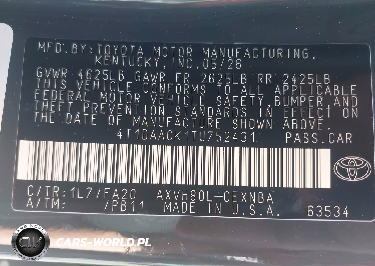 2026 Toyota Camry Le VIN:4T1DAACK1TU752431 - 9