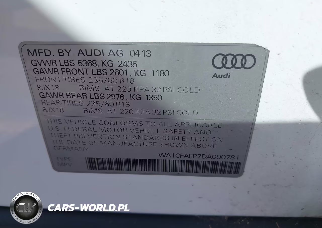 2013 Audi Q5 2.0T Premium VIN:WA1CFAFP7DA090781 - 9