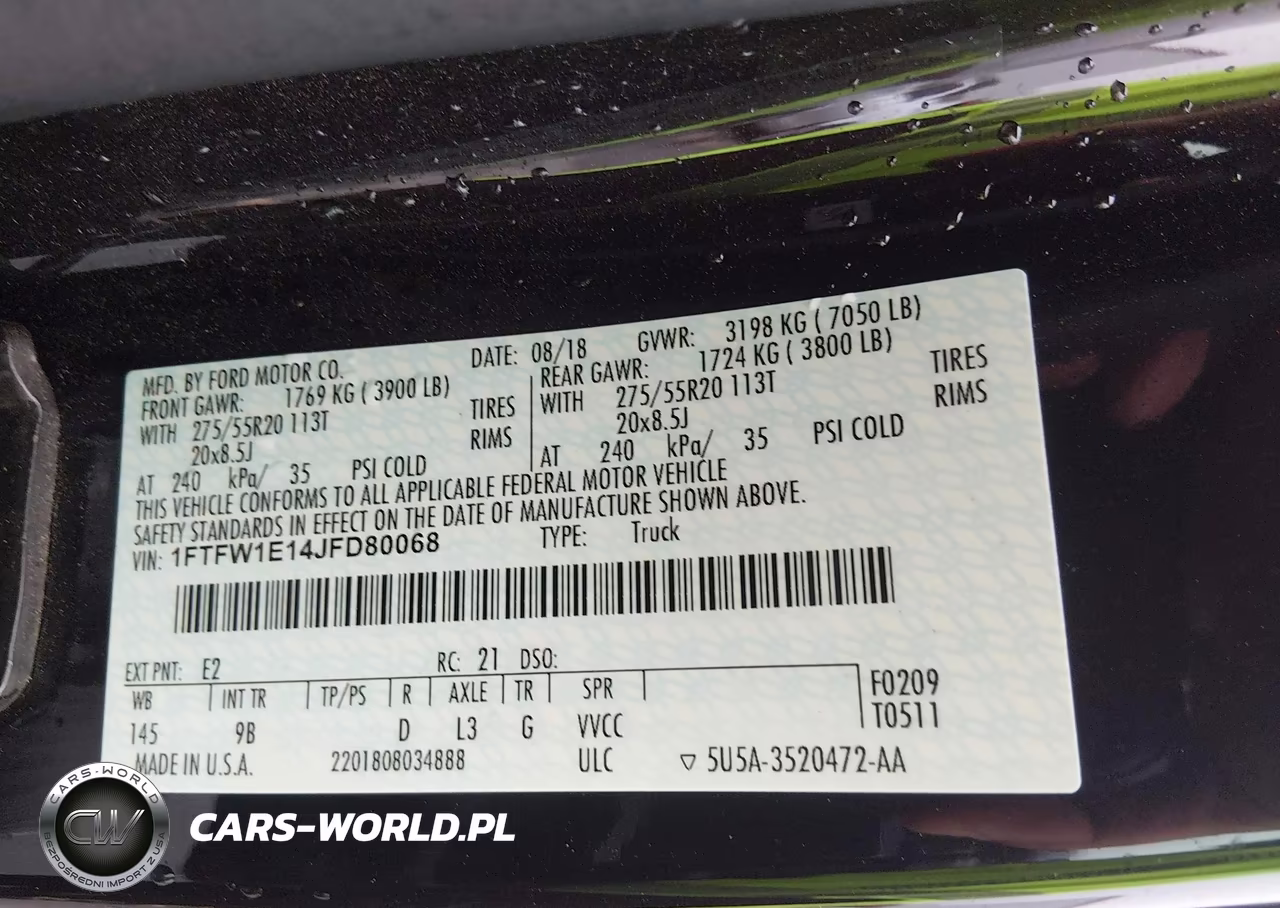 2018 Ford F-150 Platinum VIN:1FTFW1E14JFD80068 - 9