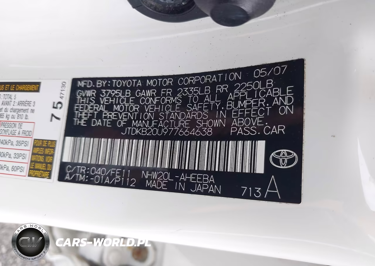 2007 Toyota Prius VIN:JTDKB20U977664638 - 9