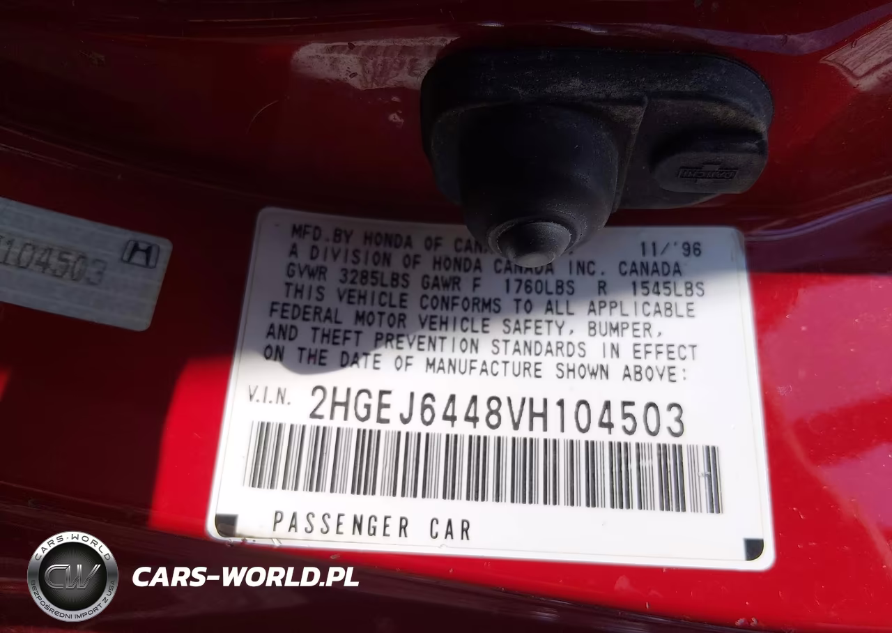 1997 Honda Civic Dx VIN:2HGEJ6448VH104503 - 9