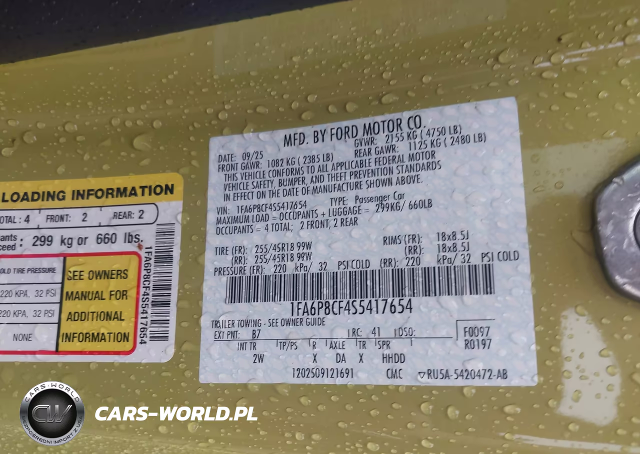 2025 Ford Mustang Gt Fastback VIN:1FA6P8CF4S5417654 - 9