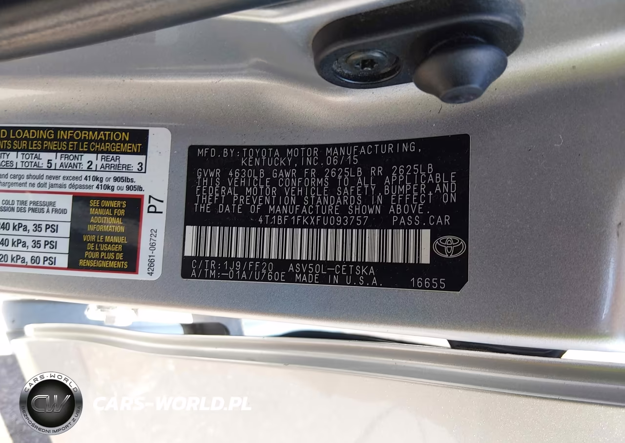 2015 Toyota Camry Se VIN:4T1BF1FKXFU093757 - 9