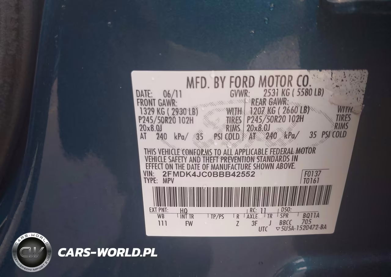 2011 Ford Edge Sel VIN:2FMDK4JC0BBB42552 - 9