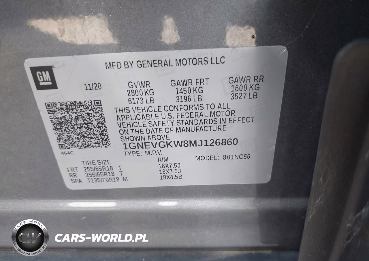 2021 Chevrolet Traverse Awd Lt Cloth VIN:1GNEVGKW8MJ126860 - 9