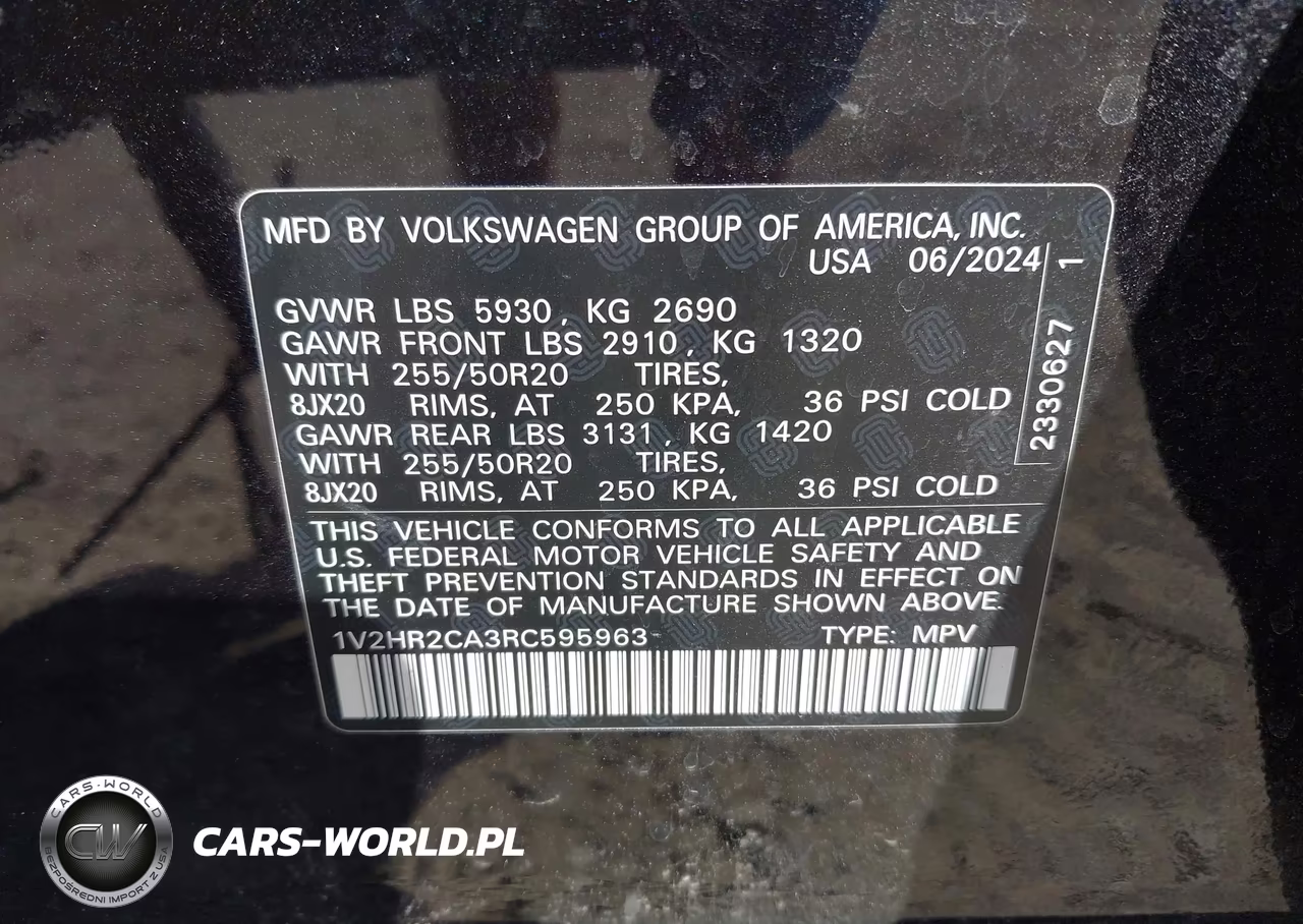 2024 Volkswagen Atlas 2.0T Se W-Technology VIN:1V2HR2CA3RC595963 - 9