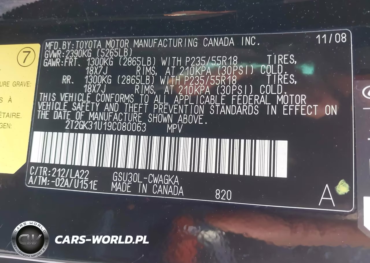 2009 Lexus Rx 350 VIN:2T2GK31U19C080063 - 9