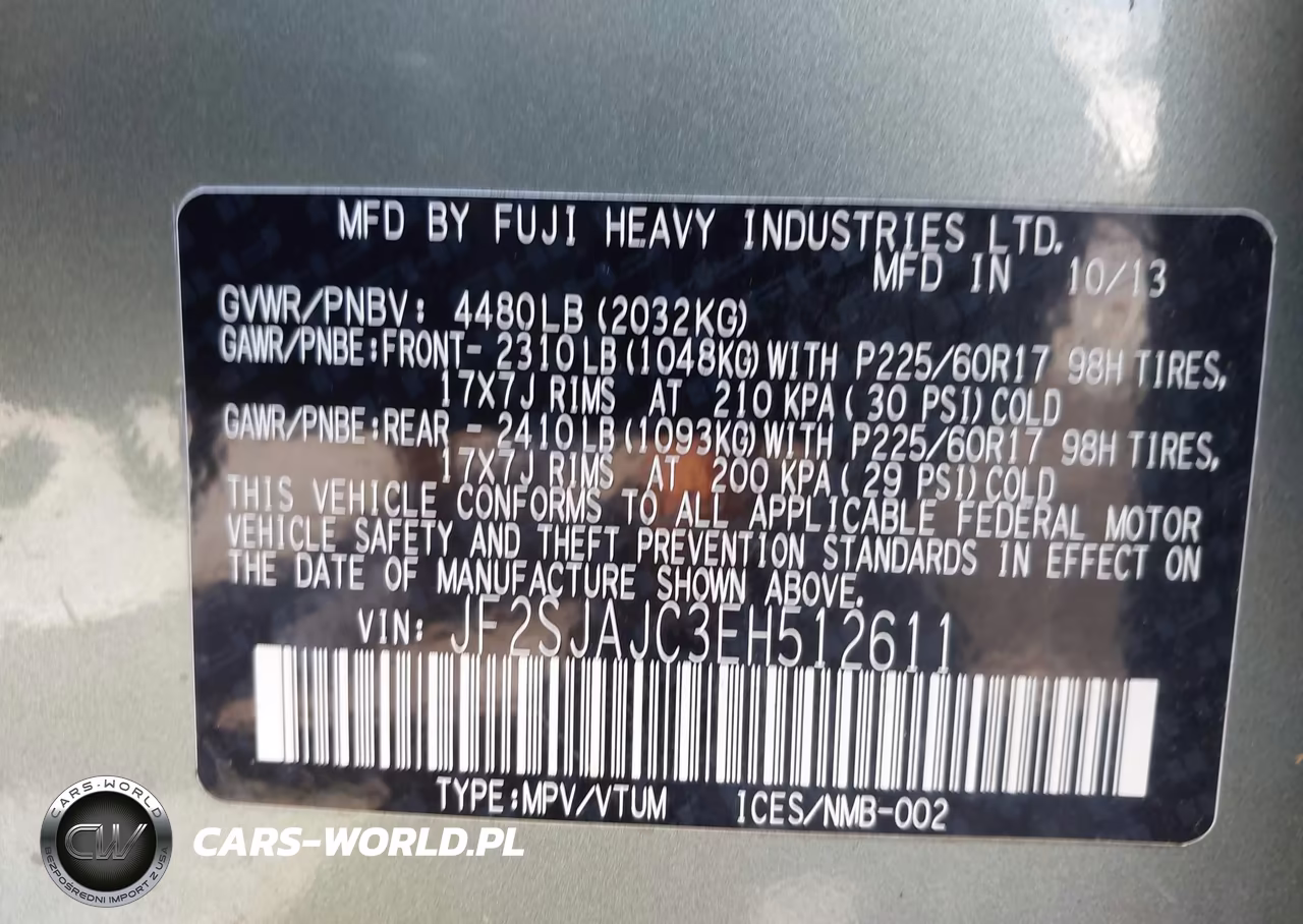 2014 Subaru Forester 2.5I Limited VIN:JF2SJAJC3EH512611 - 9