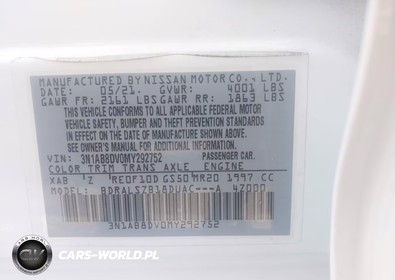 2021 Nissan Sentra Sr Xtronic Cvt VIN:3N1AB8DV0MY292752 - 9
