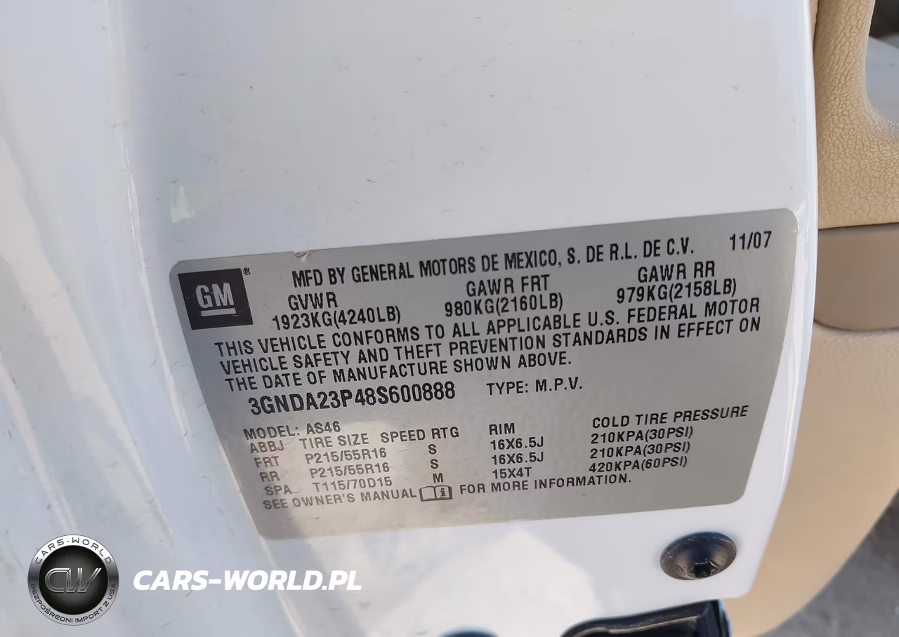 2008 Chevrolet Hhr Lt VIN:3GNDA23P48S600888 - 9