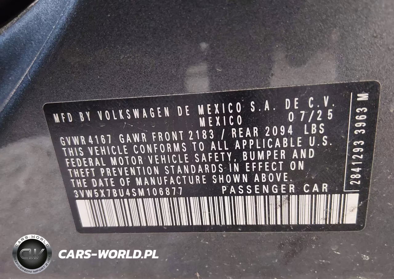 2025 Volkswagen Jetta 1.5T S VIN:3VW5X7BU4SM106877 - 9