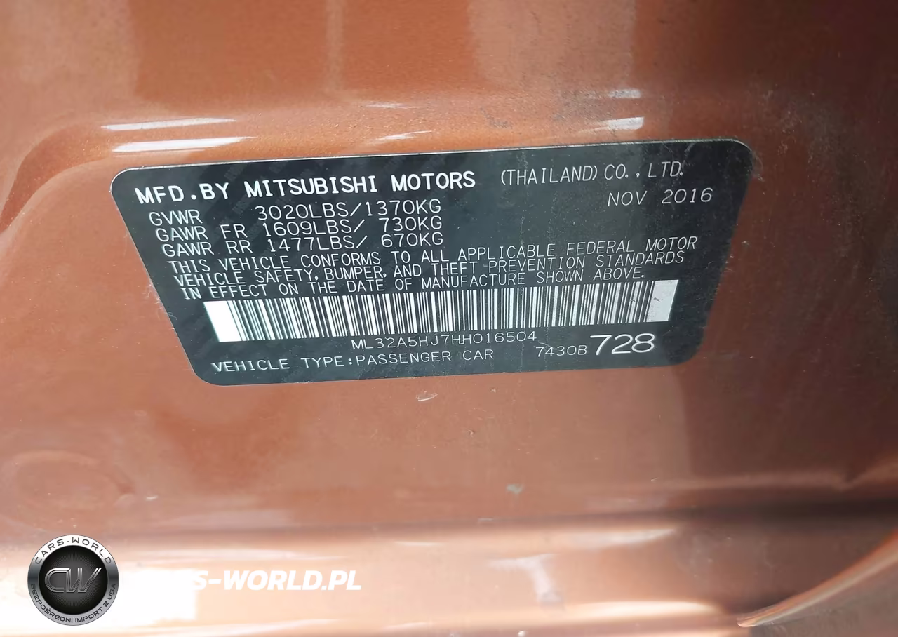 2017 Mitsubishi Mirage Gt VIN:ML32A5HJ7HH016504 - 9
