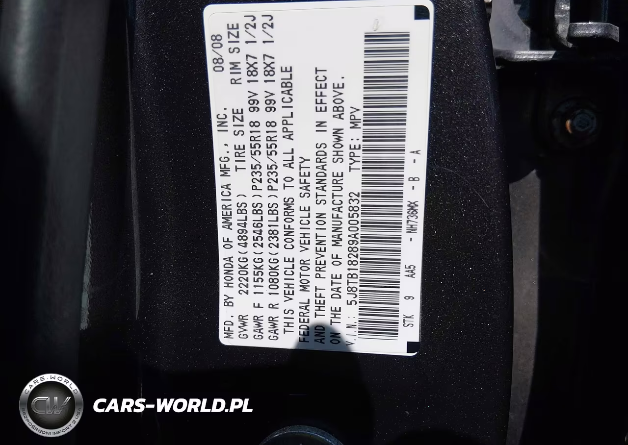 2009 Acura Rdx VIN:5J8TB18289A005832 - 9