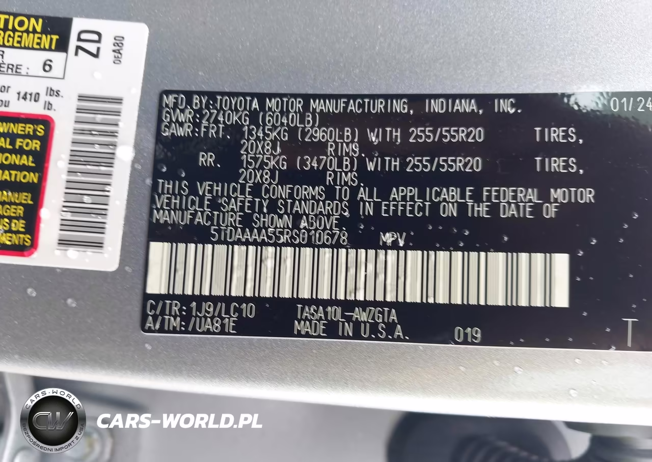 2024 Toyota Grand Highlander Limited VIN:5TDAAAA55RS010678 - 9