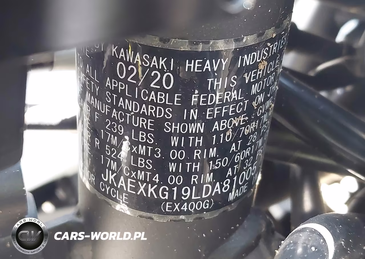 2020 Kawasaki Ex400 VIN:JKAEXKG19LDA81005 - 10