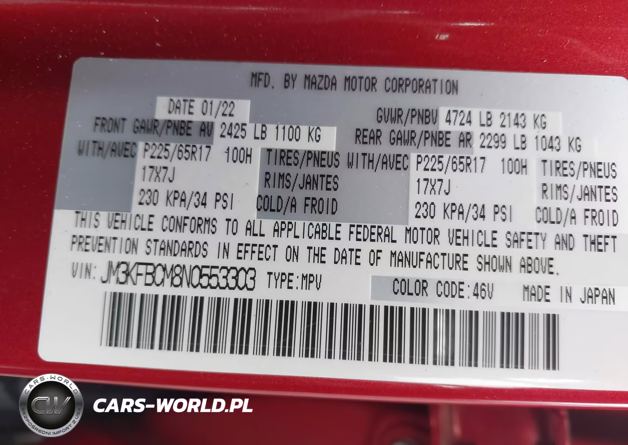 2022 Mazda Cx-5 2.5 S Preferred VIN:JM3KFBCM8N0553303 - 9