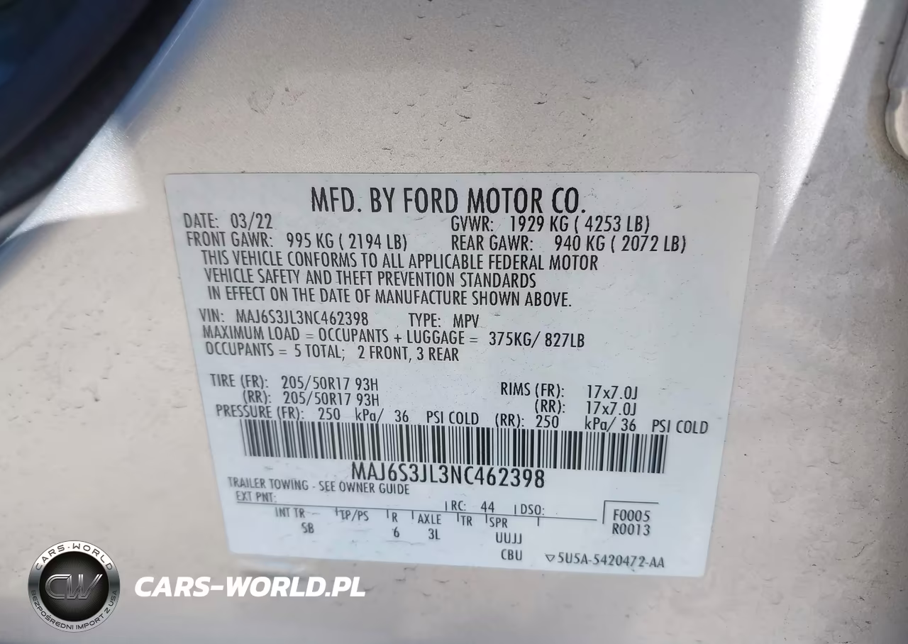 2022 Ford Ecosport Ses VIN:MAJ6S3JL3NC462398 - 9