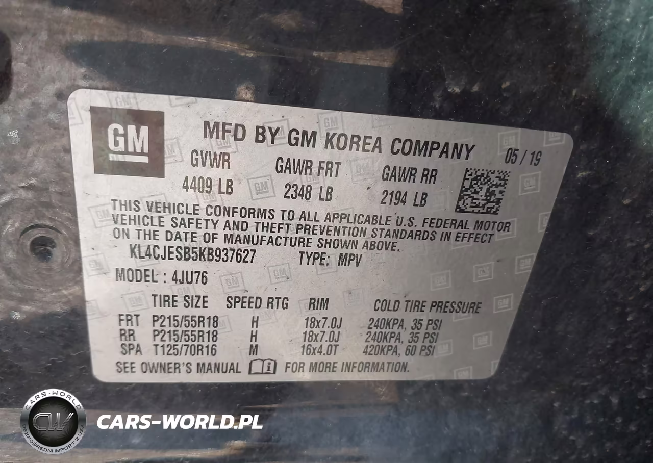 2019 Buick Encore Awd Preferred VIN:KL4CJESB5KB937627 - 9