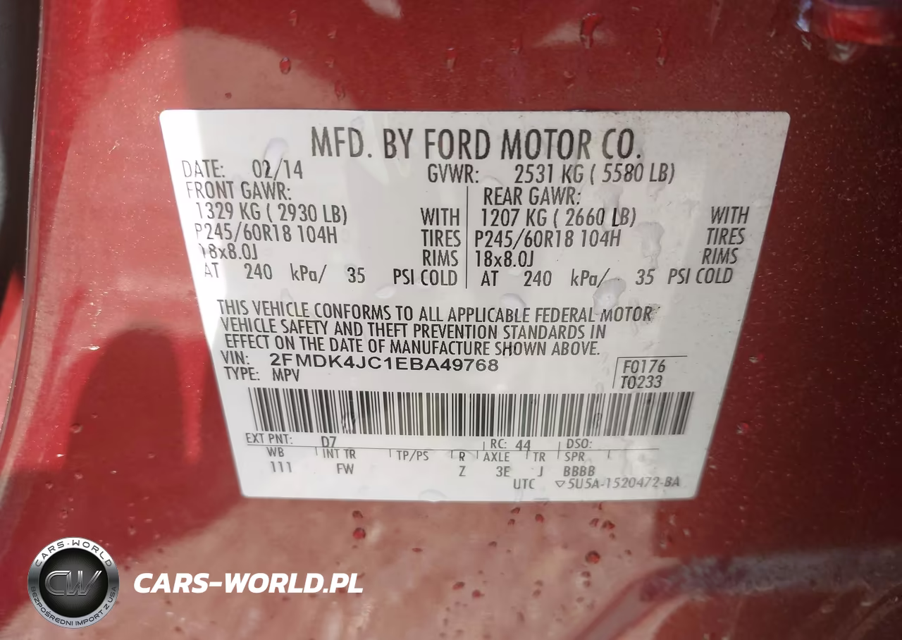 2014 Ford Edge Sel VIN:2FMDK4JC1EBA49768 - 9