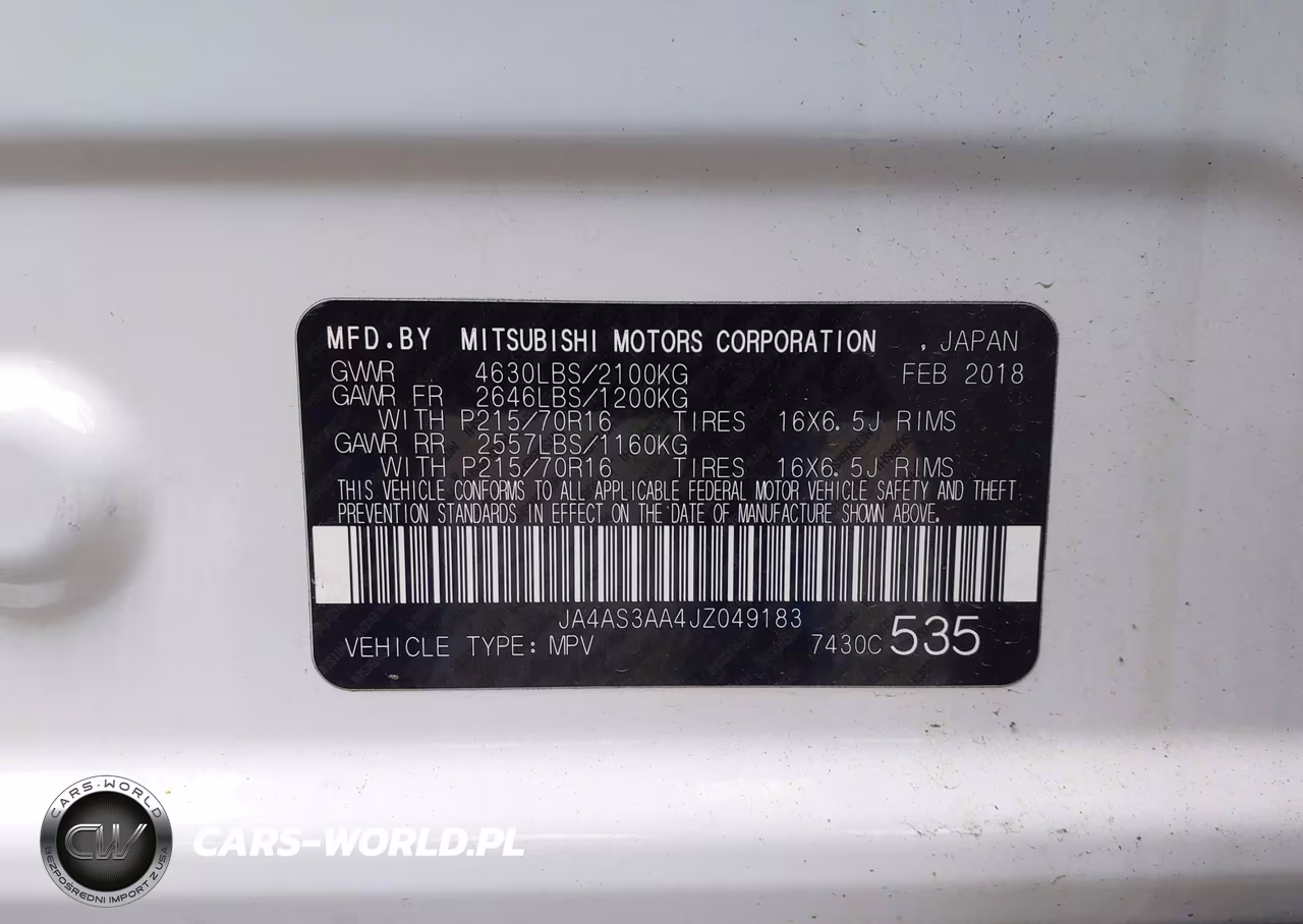 2018 Mitsubishi Eclipse Cross Es VIN:JA4AS3AA4JZ049183 - 9