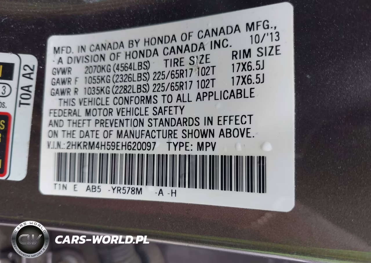 2014 Honda Cr-V Ex VIN:2HKRM4H59EH620097 - 9