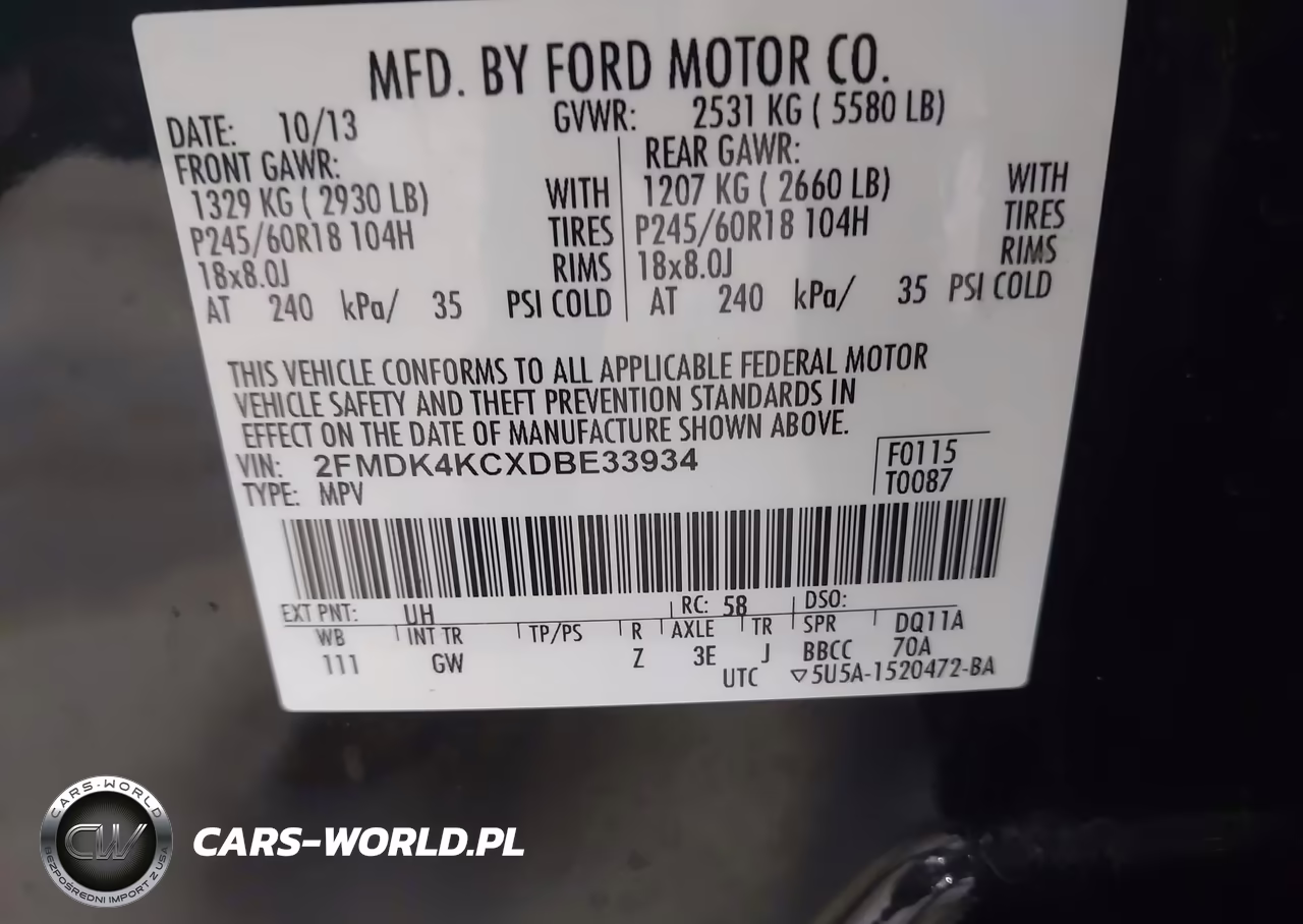 2013 Ford Edge Limited VIN:2FMDK4KCXDBE33934 - 9