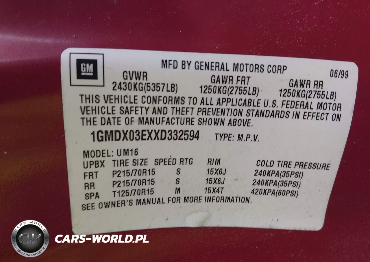 1999 Pontiac Montana VIN:1GMDX03EXXD332594 - 9