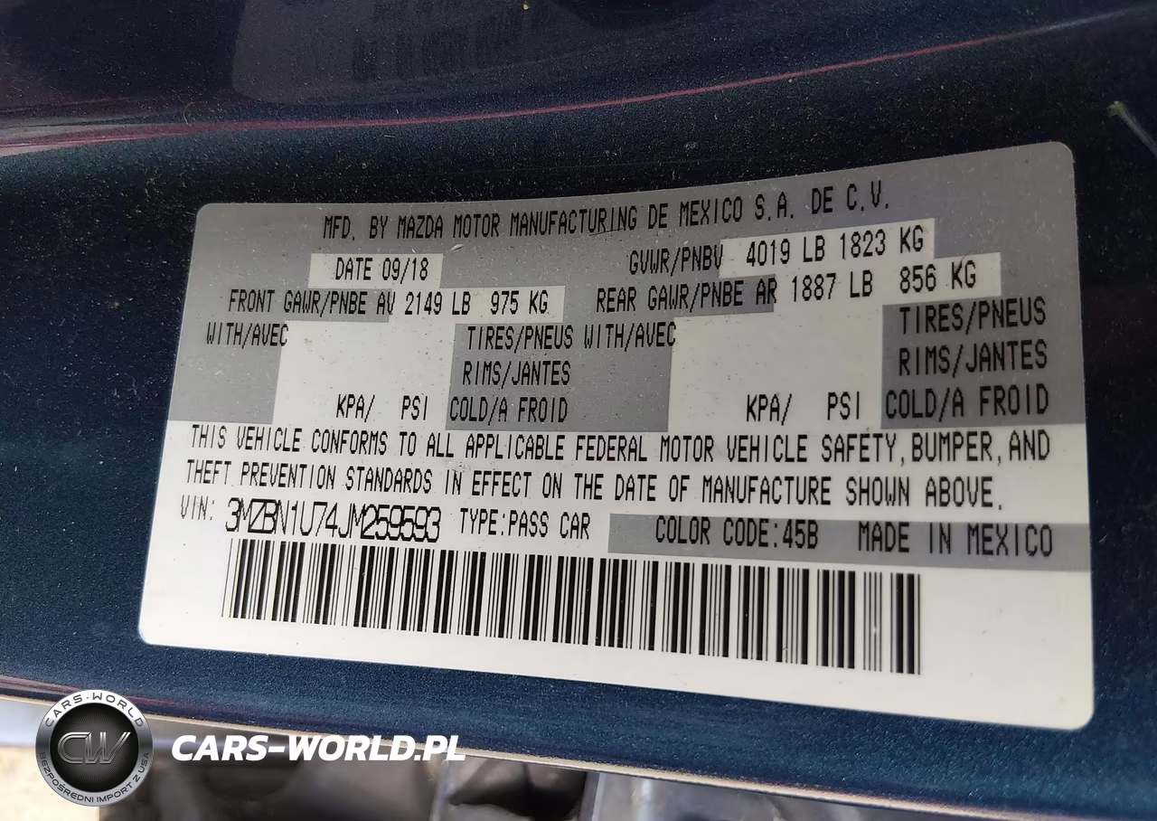 2018 Mazda Mazda3 Sport VIN:3MZBN1U74JM259593 - 9
