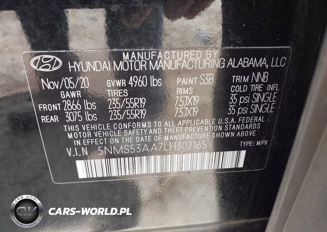 2020 Hyundai Santa Fe Limited 2.0T VIN:5NMS53AA7LH302165 - 9