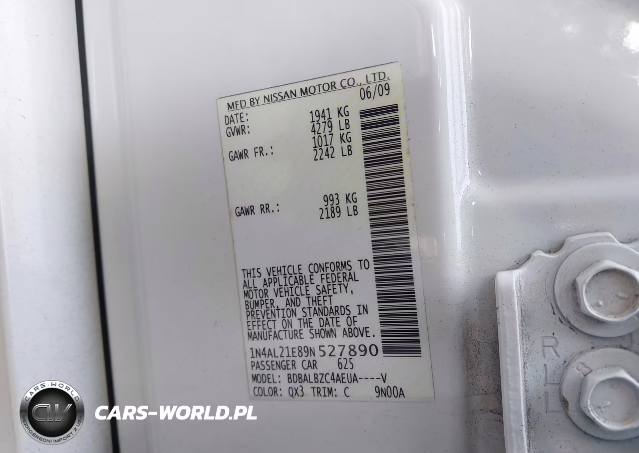 2009 Nissan Altima 2.5 S VIN:1N4AL21E89N527890 - 9