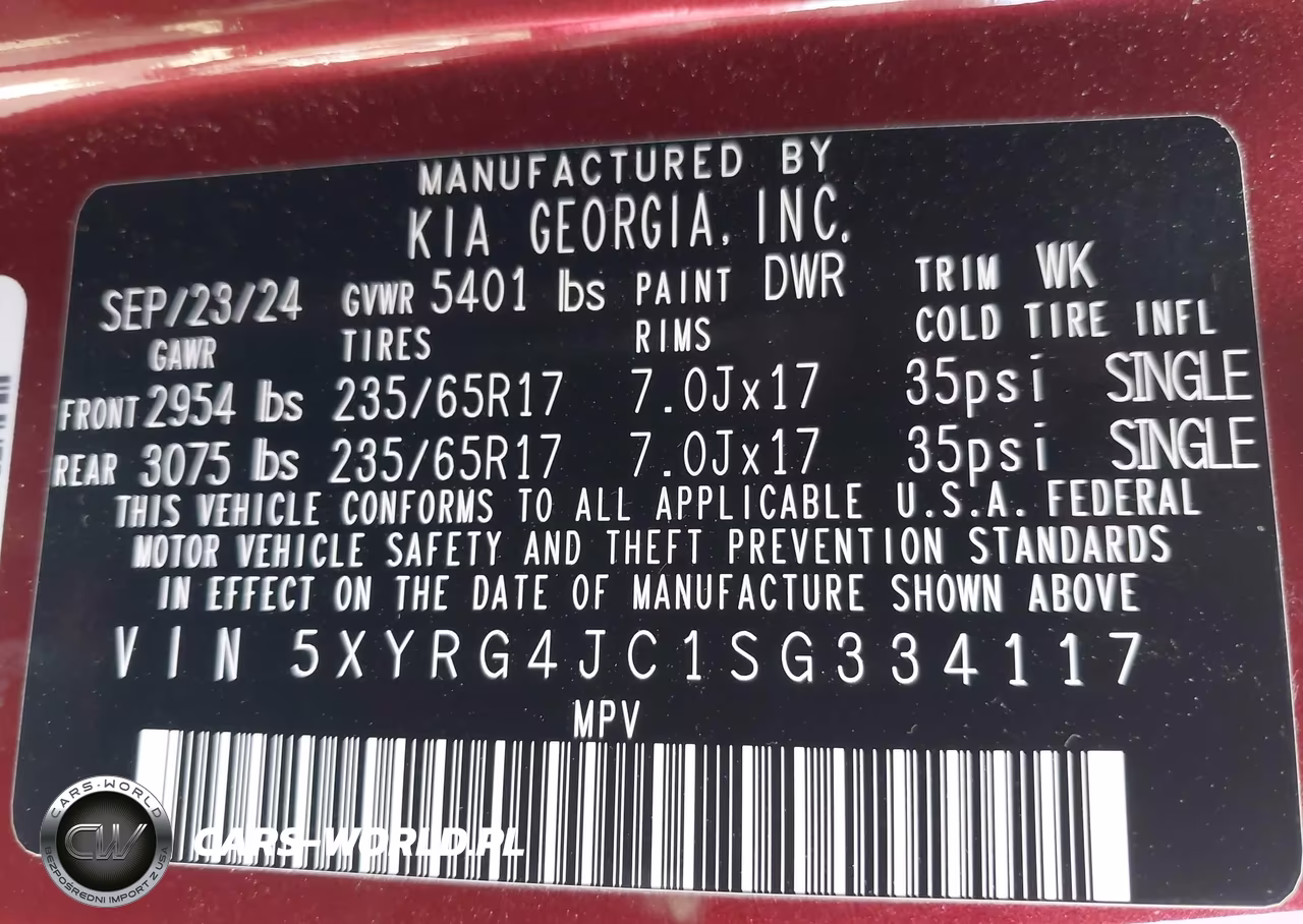 2025 Kia Sorento Lx VIN:5XYRG4JC1SG334117 - 9