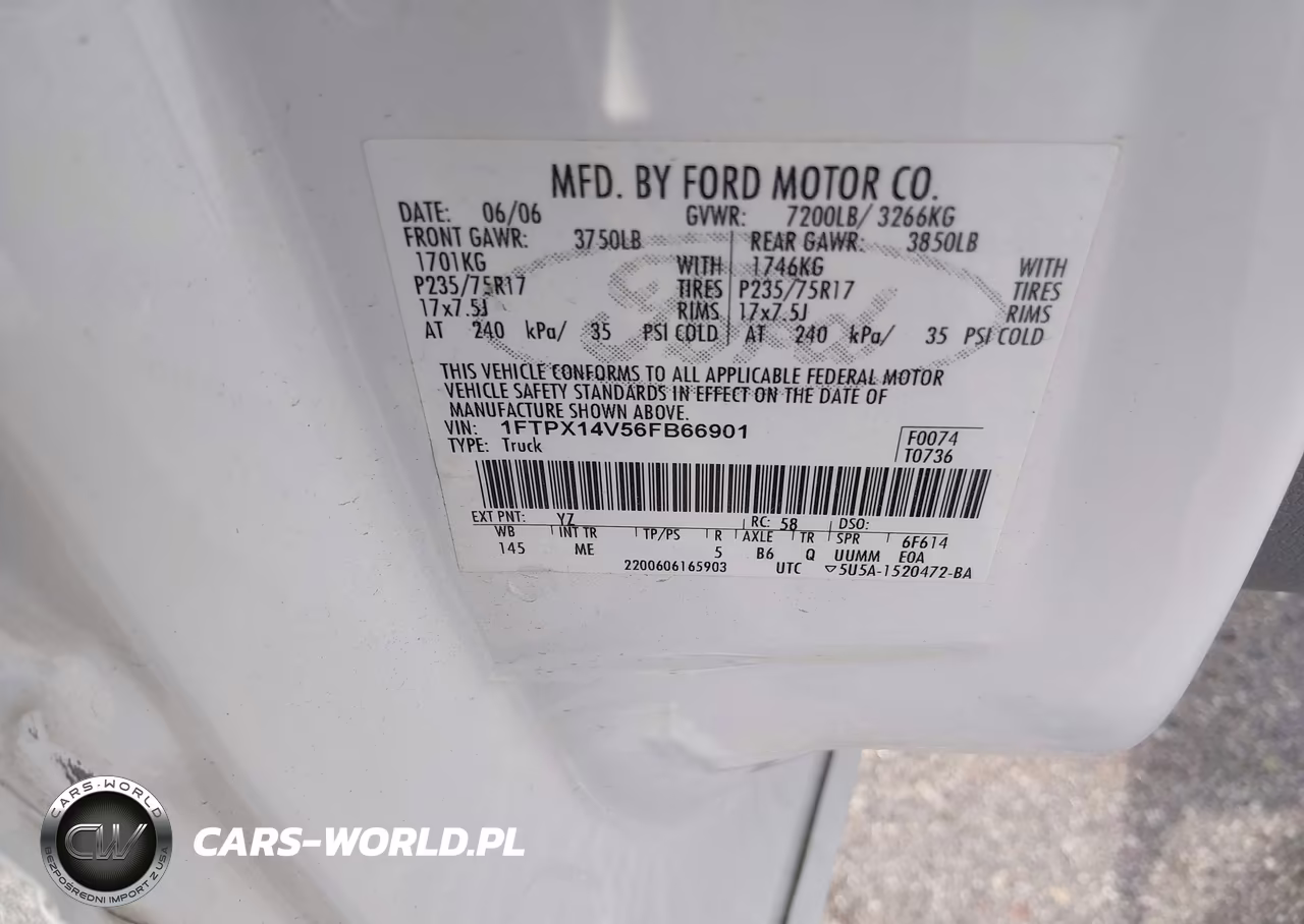 2006 Ford F-150 Fx4-Lariat-Xl-Xlt VIN:1FTPX14V56FB66901 - 9