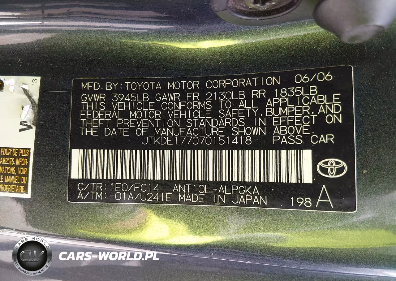 2007 Scion Tc VIN:JTKDE177070151418 - 9