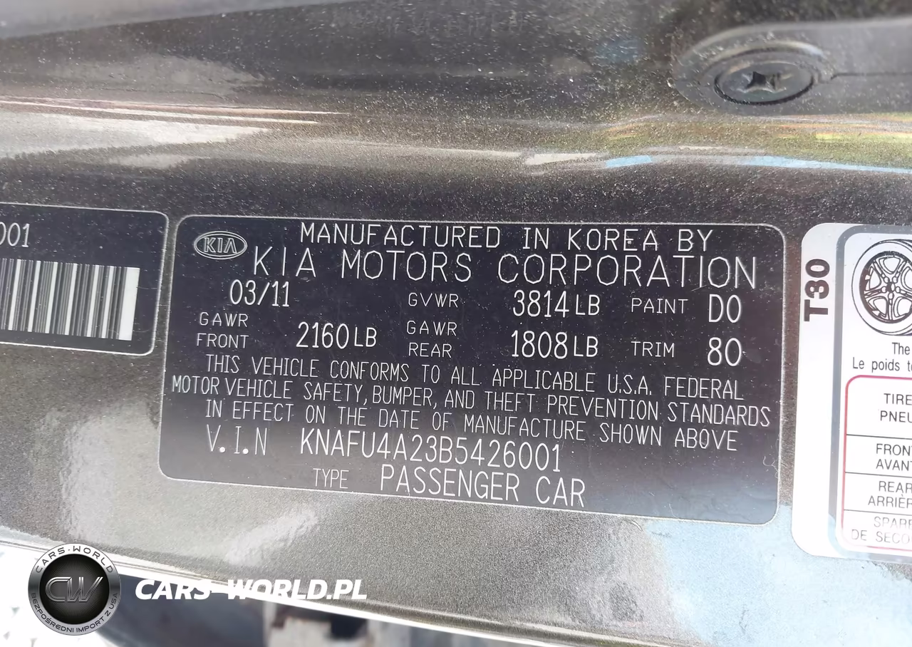 2011 Kia Forte Ex VIN:KNAFU4A23B5426001 - 9